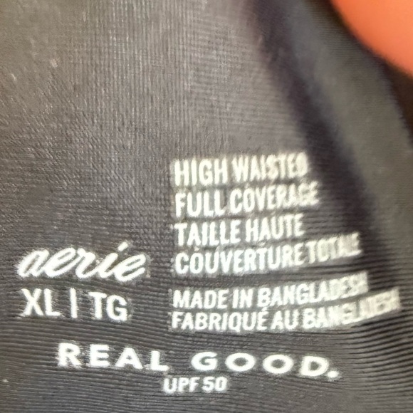 Aerie Black High-Waisted fold over swim Bikini Full coverage NWT XL beach pool - Picture 5 of 6